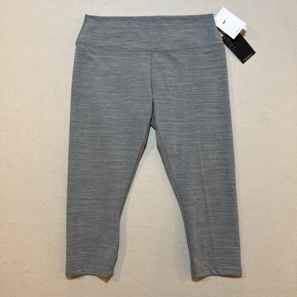 Nike Dri-fit Training Legging‎ High Rise Crop Gray XXL Gentle Support FN3236-084